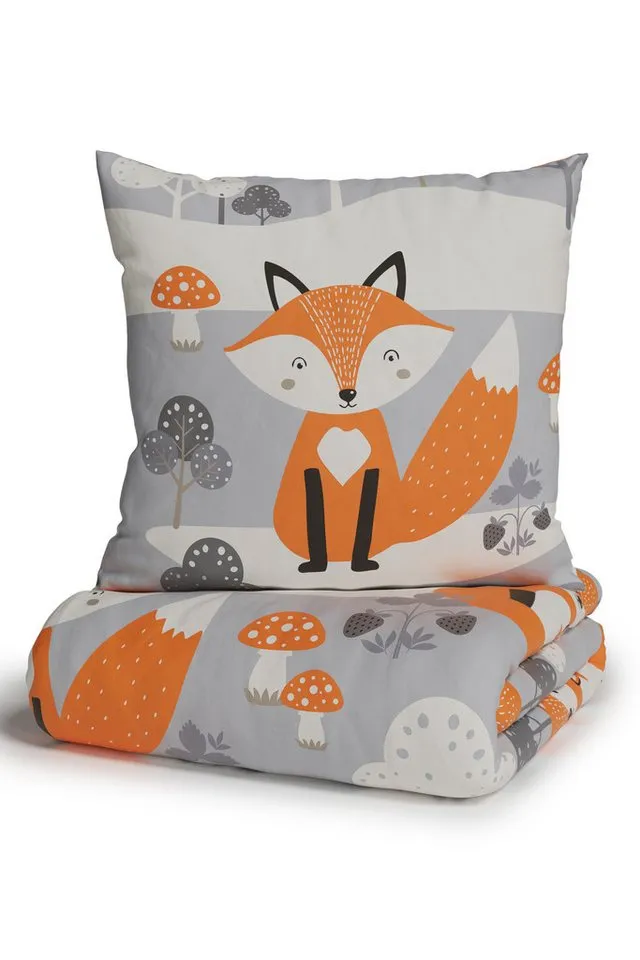 OTTO home Bettwäsche Physalis, Linon, 2 teilig, in Gr. 135x200 oder 155x220 cm, 100% Baumwolle, mehrere Designs, Grau|orange, – Produktbild 5 von 5