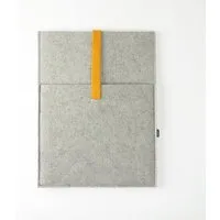 matilda k manufaktur matilda k. manufaktur Minimalistische Laptophülle aus Wollfilz 'max' mit Einsteckfach | für MacBook |Air| Pro 13|14|15|16 Zoll, Hellgrau-orange, – Produktbild 1 von 1
