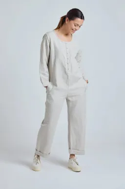 Flax and Loom Flax and Loom Damen vegan Jumpsuit Clara Natural Beige – Produktbild 1 von 1