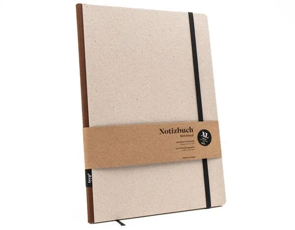 tyyp Skizzenbuch DIN A4 – 100% Recyclingpapier (Blauer Engel) – Klassik ÖKO by tyyp, Braun-kaffee, – Produktbild 1 von 4