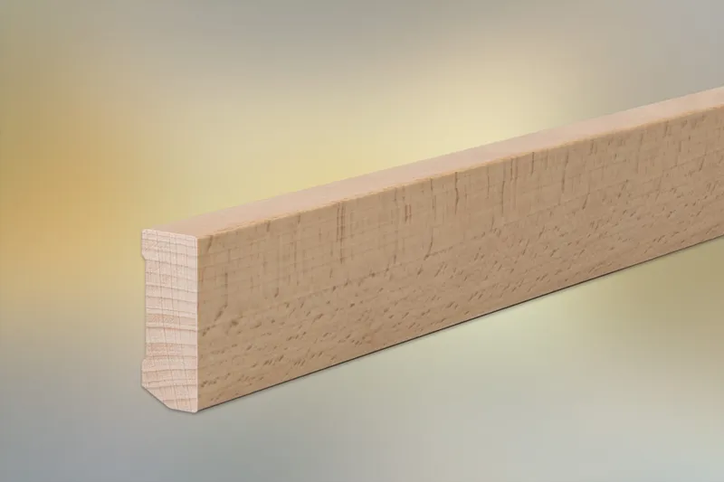 woodstore24 Sockelleisten Buche für Parkett und Massivholzdielen, 40 x 16 mm, Oberkante gerade, klar lackiert, fallende Längen 100 - 290 cm – Produktbild 1 von 1