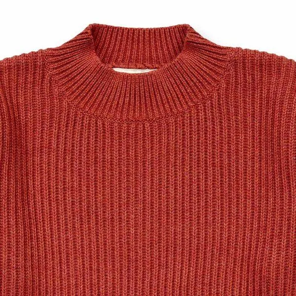 Sense Organics Sense Organics Kinder Strickpullover, Modell MARLEY, Terrakotta-rot melange, – Produktbild 2 von 3