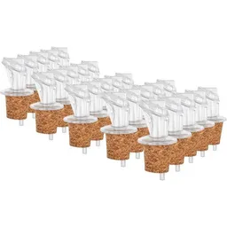 Kork-Deko Kork-Deko 25er-Pack Kunststoff-Ausgießer mit Kork-Stopfen | schmal | geeignet für Öl, Essig, Spirituosen oder Liköre – Produktbild 1 von 1