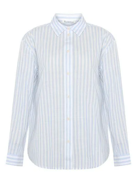 KnowledgeCotton Apparel KnowledgeCotton Apparel Lockere gestreifte Bluse aus Bio-Baumwolle, Beige-creme-stripe, – Produktbild 4 von 4