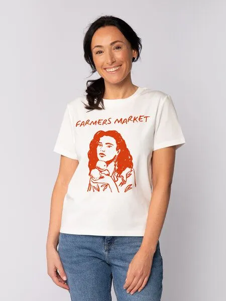 watapparel watapparel T-Shirt Frauen Farmers market, Off white, – Produktbild 1 von 4