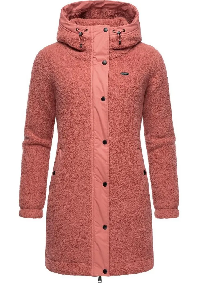 ragwear ragwear Outdoorjacke Cousy flauschige Übergangsjacke mit Teddyfell und Kapuze, Rosa, – Produktbild 2 von 3