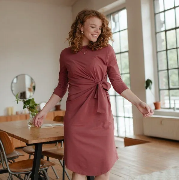 NORDLICHT NORDLICHT Langarm Jersey Kleid Greta, Altrosa, – Produktbild 2 von 4