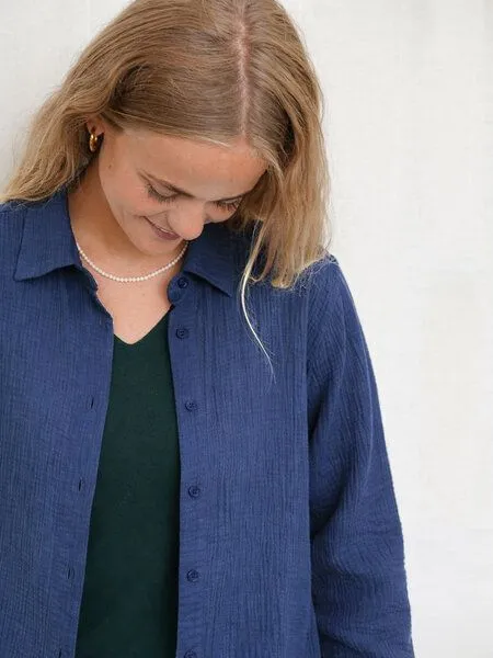 FUXBAU FUXBAU Frauen Musselinbluse, Blau, – Produktbild 3 von 4