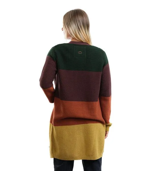 Gary Mash GARY MASH Long-Cardigan Alamo aus Biobaumwolle, Blockstreifen mit grün, – Produktbild 2 von 4
