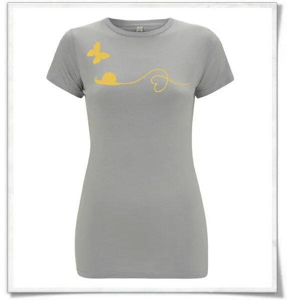 Picopoc Picopoc Schmetterling und Schnecke T-Shirt, Grau, – Produktbild 1 von 3