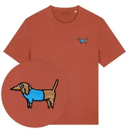 LIGARTI Besticktes T-Shirt – Steffen der Dackel – LIGARTI Tiermanufaktur – Produktbild 1 von 1