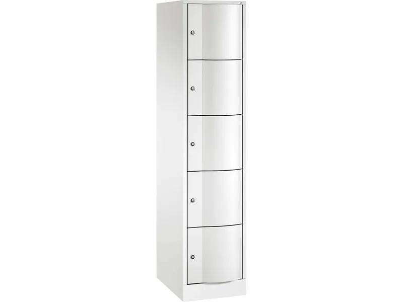 C+P C+P Schließfachschrank 1 Turm, H1950xB396xT540mm, 5er, Verkehrsweiß – Produktbild 1 von 1