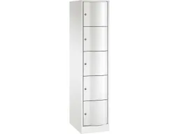 C+P C+P Schließfachschrank 1 Turm, H1950xB396xT540mm, 5er, Verkehrsweiß – Produktbild 1 von 1