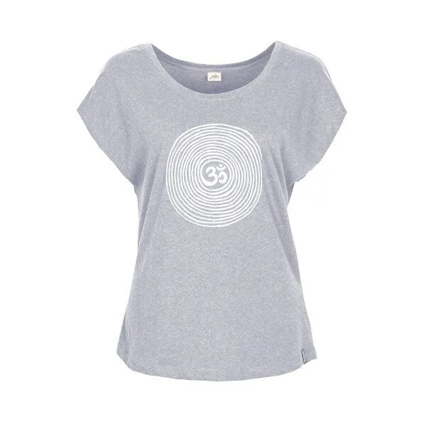 Jaya Jaya OM - Damen - loose cut T-Shirt aus 100% Biobaumwolle, Grey melange, – Produktbild 3 von 3