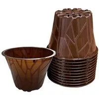 meinwoody meinwoody Plastikfreier Pflanztopf Plenta - 10,5 cm, Dunkelbraun, – Produktbild 1 von 1