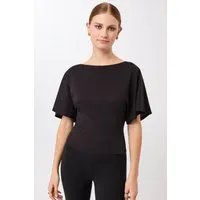 mandala MANDALA Damen vegan T-Shirt Mit Schleife Am Rücken Schwarz – Produktbild 1 von 1