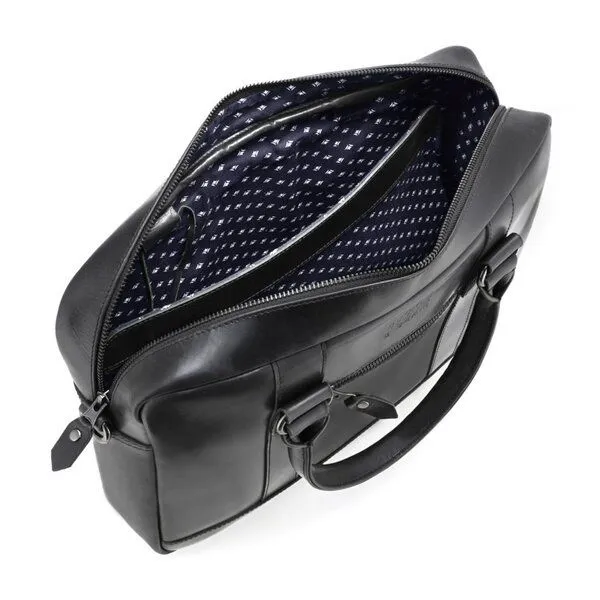 Buckle & Seam Buckle & Seam Leder Business Briefcase Everett, Schwarz (innenfutter dots), – Produktbild 3 von 3