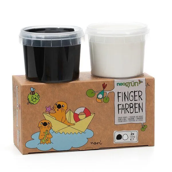 neogrün neogrün Fingerfarben 2er Set "Nori", Schwarz/weiß, – Produktbild 5 von 7
