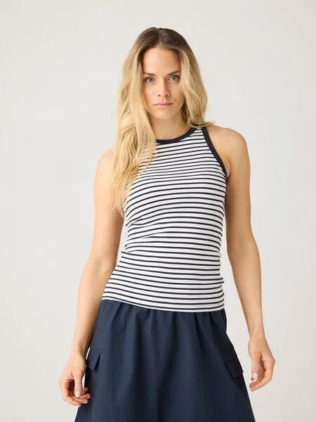 KnowledgeCotton Apparel KnowledgeCotton Apparel Top Racer Rib, Navy, – Produktbild 4 von 4