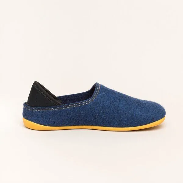 Gottstein Gottstein Filzhausschuh Wool Slip-On aus 100% Schurwolle - für Damen & Herren - Rutschfeste Gummisohle, Blau, – Produktbild 4 von 4