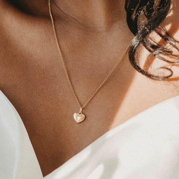 MOANINA MOANINA Kette My Love Herz - 925 Silber/18k Gold Vermeil - 3 Längen, Rose, – Produktbild 4 von 4