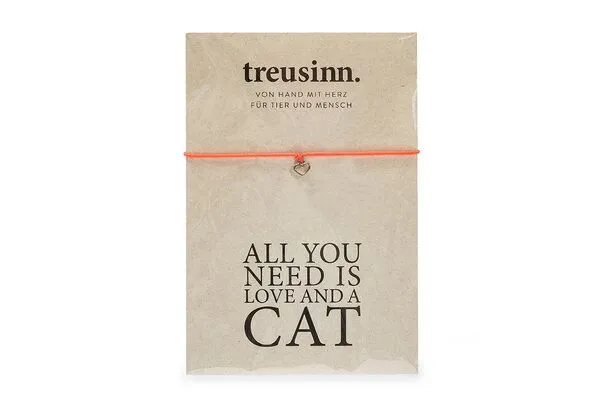 Treusinn Treusinn Armband BUDDY All you need...CAT Herz-Anhänger, Koralle, – Produktbild 2 von 2