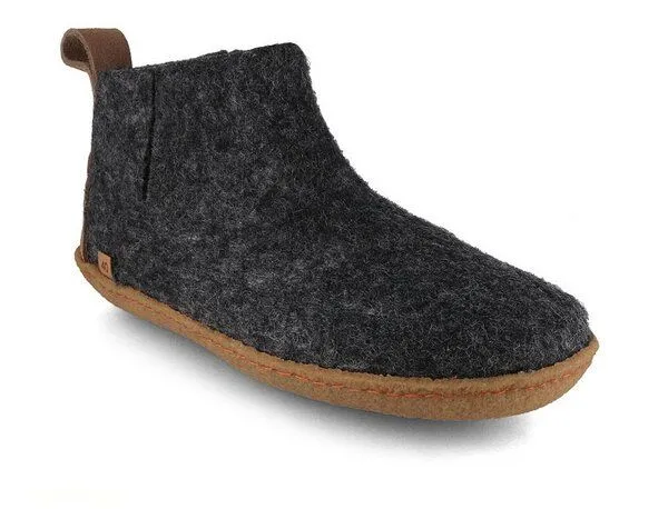 WoolFit WoolFit Yeti Filzboots hohe Hausschuhe mit Naturgummisohle, handgefilzt aus 100% Wolle, Graphit, – Produktbild 1 von 3