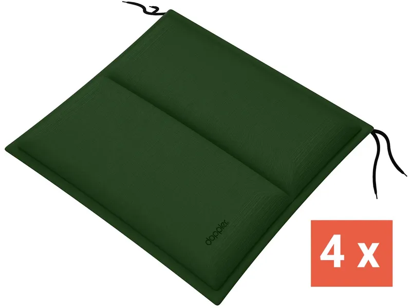 Doppler doppler Sitzkissen "CITY" mit Längssteppung, 4er-Pack, 48x48x6 cm, Polyester, moosgrün – Produktbild 1 von 1