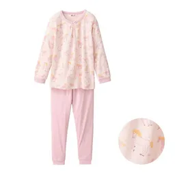 People Wear Organic People Wear Organic Pyjama, rosa bedruckt, "Pferde", Bio-Baumwolle – Produktbild 1 von 1