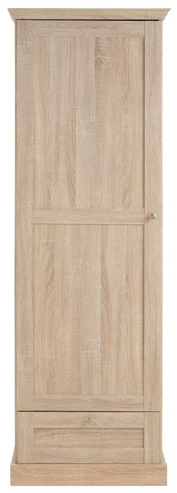 OTTO home Garderobenschrank Binz Flurschrank mit 1 Tür, 1 Schublade und ausziehbare Kleiderstange 1 verstellbarer Einlegebode, Metallknopfgriffe, Höhe 180 cm, Beige, – Produktbild 4 von 5