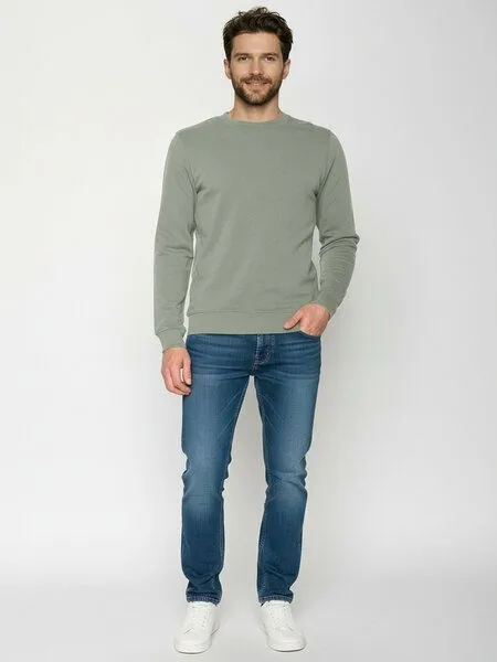 GreenBomb GREENBOMB Basic Wild - Gemütliches Sweatshirt aus Bio-Baumwolle / GOTS / Fair & Vegan, Grau (moos mint), – Produktbild 3 von 4