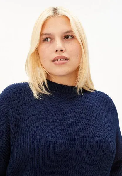 ARMEDANGELS ARMEDANGELS VANISÉ RIB Damen Strickpullover aus 100% Bio-Baumwolle, Tinted navy-light tinted navy, – Produktbild 3 von 4