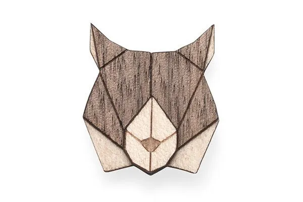 BeWooden BeWooden Brosche aus Holz – Luchs – Produktbild 1 von 3
