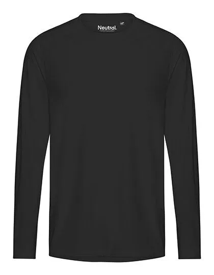 Neutral Neutral® Herren / Unisex Langarm T-Shirt Rundhals Recycled Sportshirt Unterziehshirt, Schwarz, – Produktbild 2 von 3
