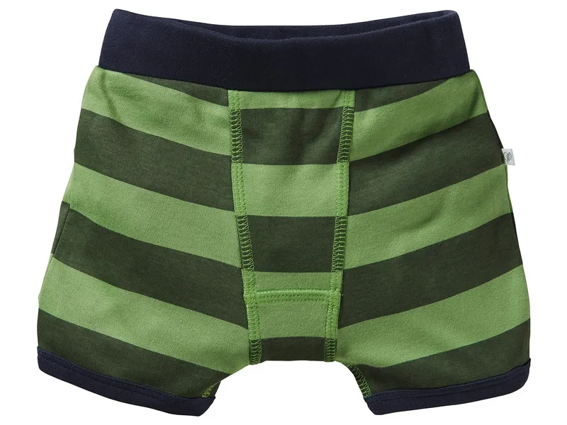 HANS NATUR Jungen Boxershorts Bio-Baumwolle Blockstreifen grün Gr. 122/128, Grün, – Produktbild 1 von 2