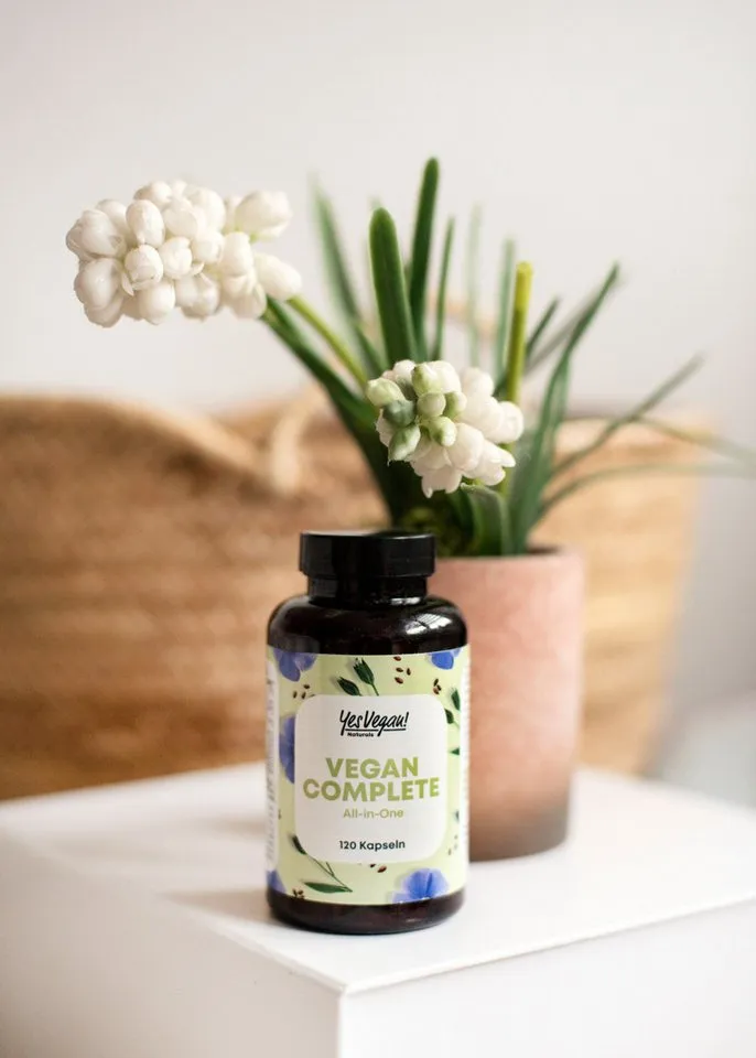 Yes Vegan Multivitamin & Mineralstoffe vegan, B12, D3, K2, Jod Kapseln, 120 St., 71 g, vegan, laktosefrei, glutenfrei – Produktbild 3 von 5