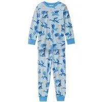 People Wear Organic People Wear Organic Pyjama, blau bedruckt "Drachen", Bio-Baumwolle – Produktbild 1 von 1