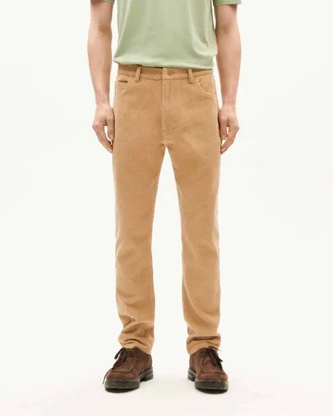 thinking mu thinking mu Herren Hose - Corduroy Five Pockets Pants - aus Bio-Baumwolle, Cloud cream (beige), – Produktbild 2 von 3