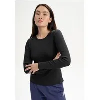 MELA Geripptes Longsleeve Modell: Mehar GOTS, Black, – Produktbild 1 von 1