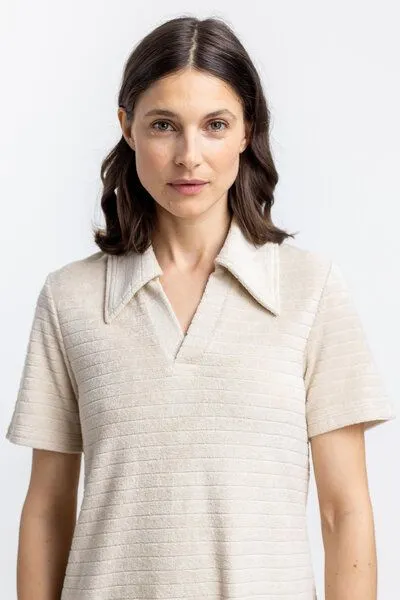 Rotholz Rotholz Polo Kleid aus Bio Frottee, Sand, – Produktbild 2 von 4