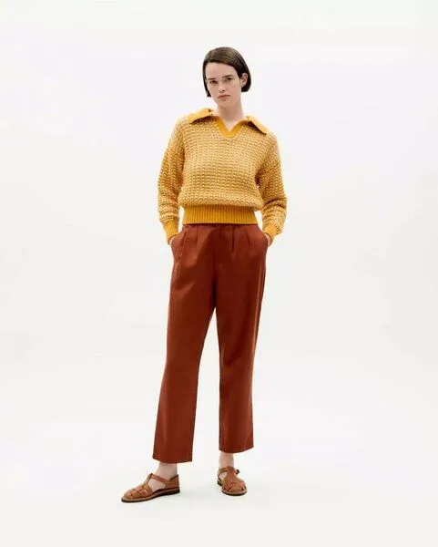 thinking mu thinking mu Bundfaltenhose - Hemp Rina - aus Bio-Baumwolle, Toasted (braun), – Produktbild 1 von 4