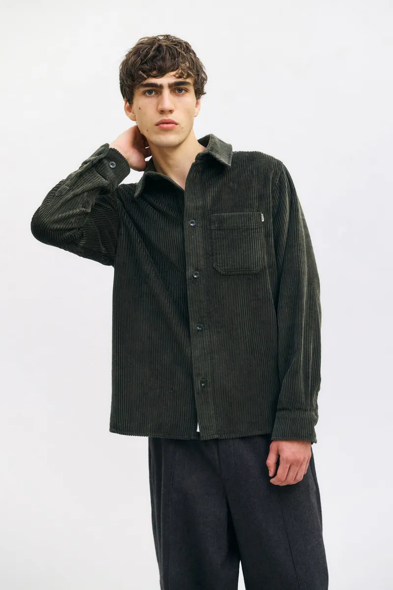 Rotholz Rotholz Herren vegan Shirt Cord Dunkelgrün, Dunkelgrün, – Produktbild 2 von 2