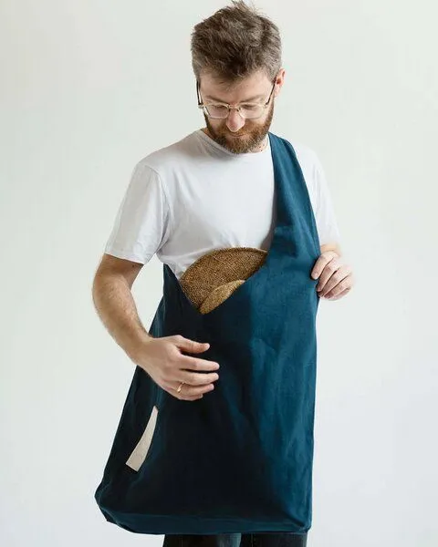 TINTOK TINTOK Tira Canvas Tasche 100 % Bio-Baumwolle GOTS-zertifiziert, Dark denim, – Produktbild 2 von 4
