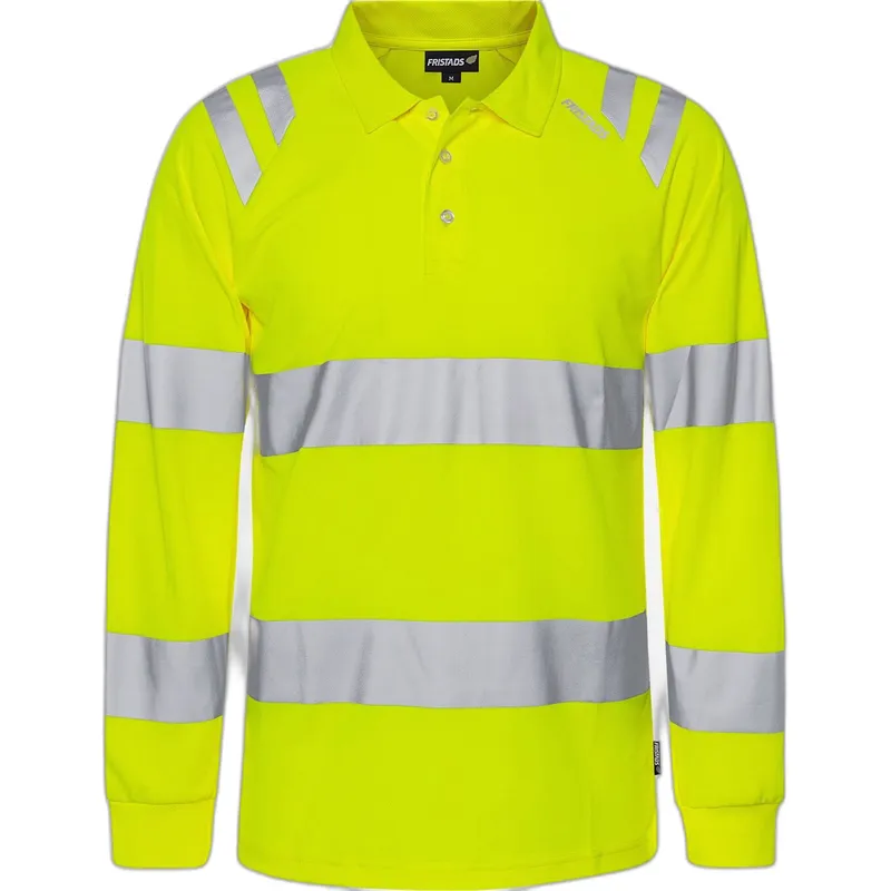Fristads Langarm-Poloshirt mit hoher Sichtbarkeit Fristads Classe 3 7864 GPST, Gelb, – Produktbild 1 von 1