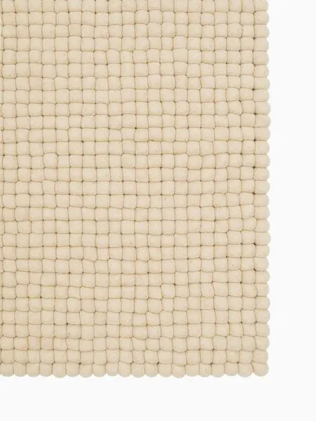 myfelt myfelt Filzkugelteppich rechteckig, 100% Schurwolle, Beige (levi), – Produktbild 1 von 4