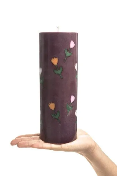 Tranquillo Tranquillo Stumpenkerze GLUMI FLOWERS, Wax032-rot, – Produktbild 4 von 4
