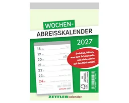 Zettler Zettler Abreißkalender Wochenabreißkalender 325 10,5x14,6cm 2027 – Produktbild 1 von 1