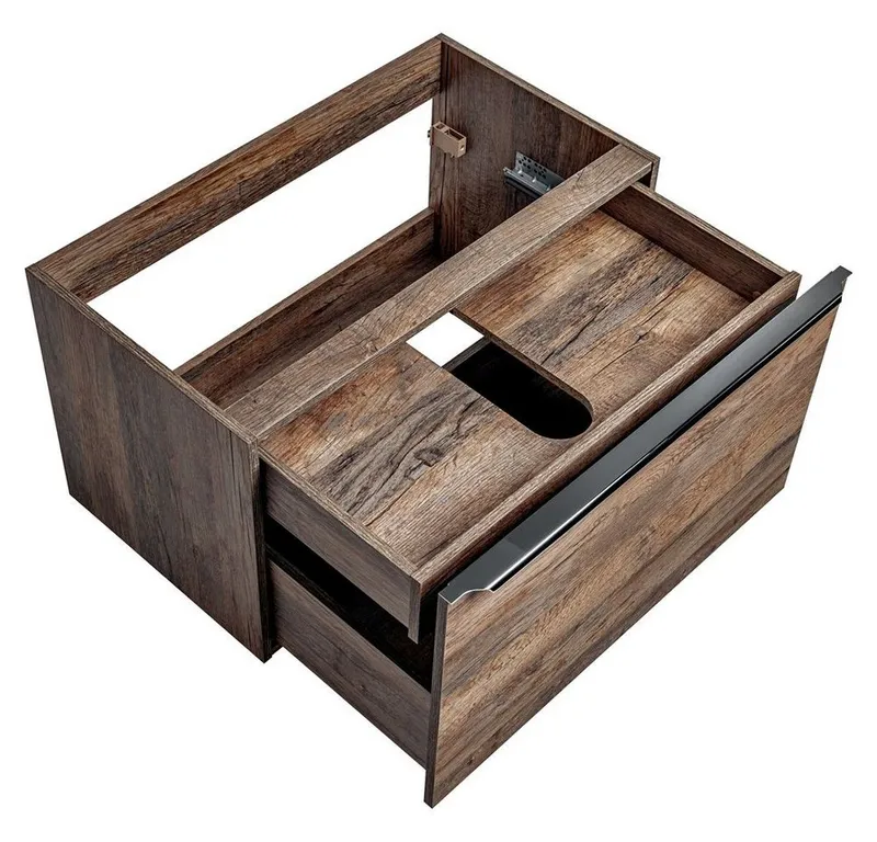 Lomadox Waschbeckenschrank PUEBLA-56 Vintage Oak Eiche 120/48,5/46 cm, Braun, – Produktbild 3 von 5