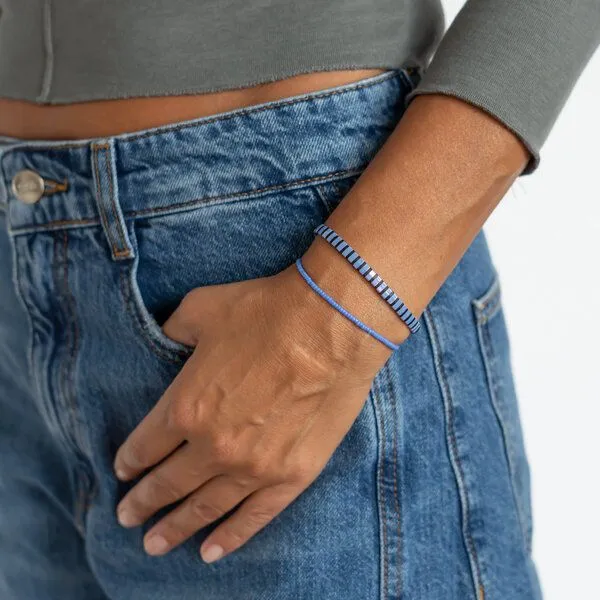 juni juni Lila Blaues Armband Periwinkle - optional als Set - handgemacht in Deutschland – Produktbild 2 von 4