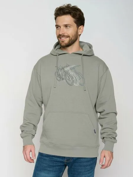 GreenBomb GREENBOMB Race Joy - Gemütlicher Hoodie aus Bio-Baumwolle / hochwertiger Print / GOTS / Fair & Vegan, Grau (moos mint), – Produktbild 1 von 4